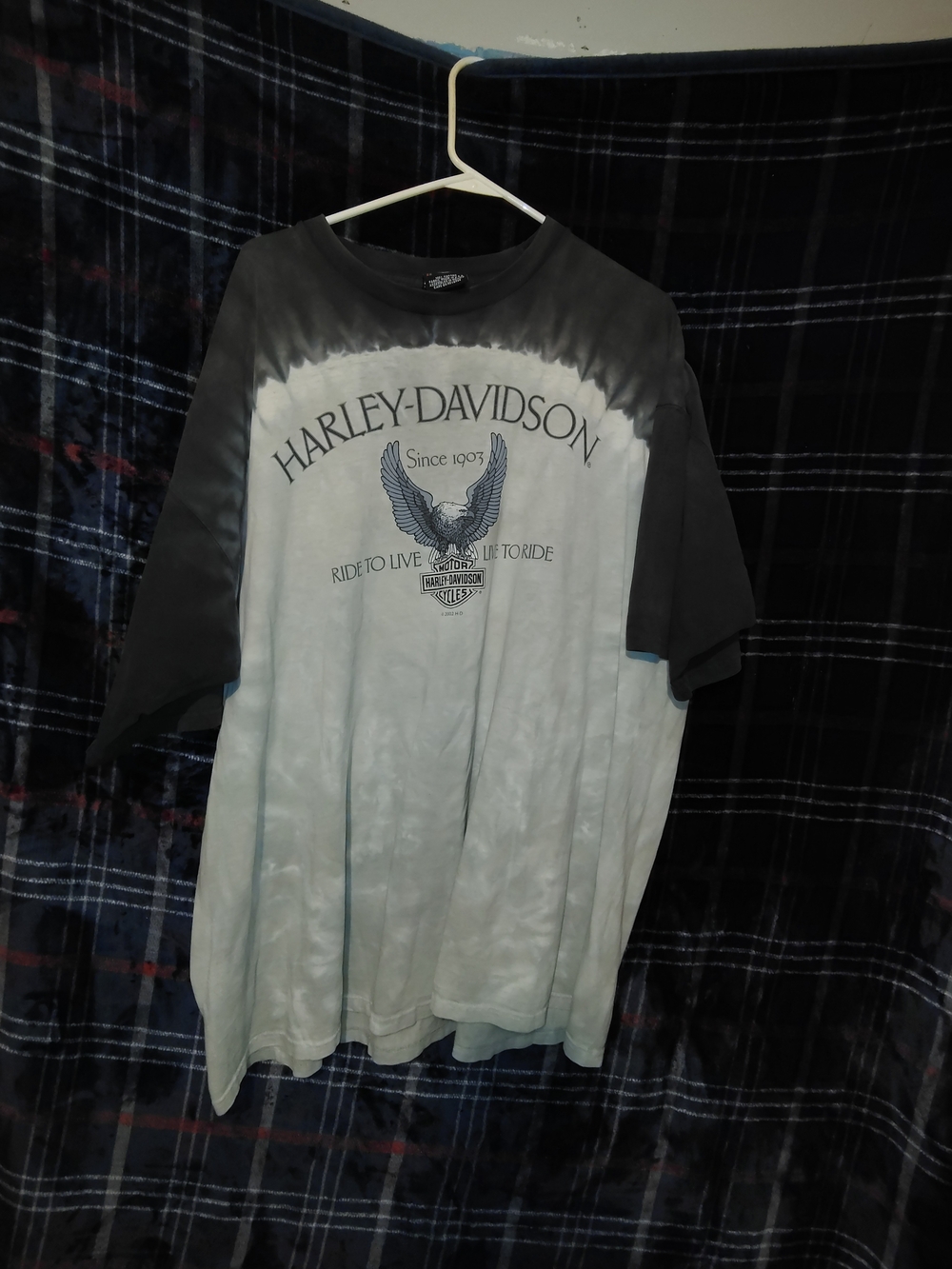 Harley-Davidson Men's Black & Light Gray Tie-Dye Graphic Tee